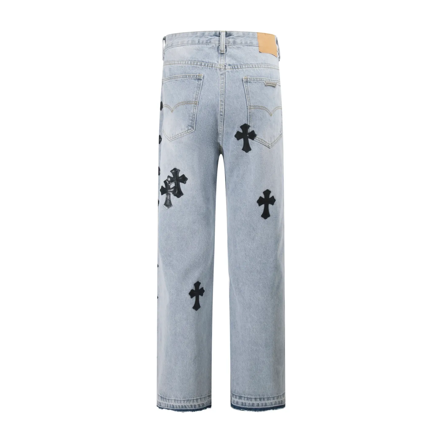 P230 Style number: H39 Croxin & 𝐂𝐡𝐫𝐨𝐦𝐞 𝐇𝐞𝐚𝐫𝐭 ss25 blue black blue and white grained leather denim workwear logging pants. Styles with different washed textures are very friendly to people with thin legs. The slightly flared version perfectly modifies the leg shape. The timeless and moderate length makes it easy to match and match. It is the basis for various styles and is a must-have in your wardrobe! The fabric is stiff but also makes the upper body soft without losing texture. The washing process is even more perfect. It is a must-have item for everyone! ! ! Washed wheat, hang tag, pants label, three labels complete Color: blue Size: 28-30-32-34